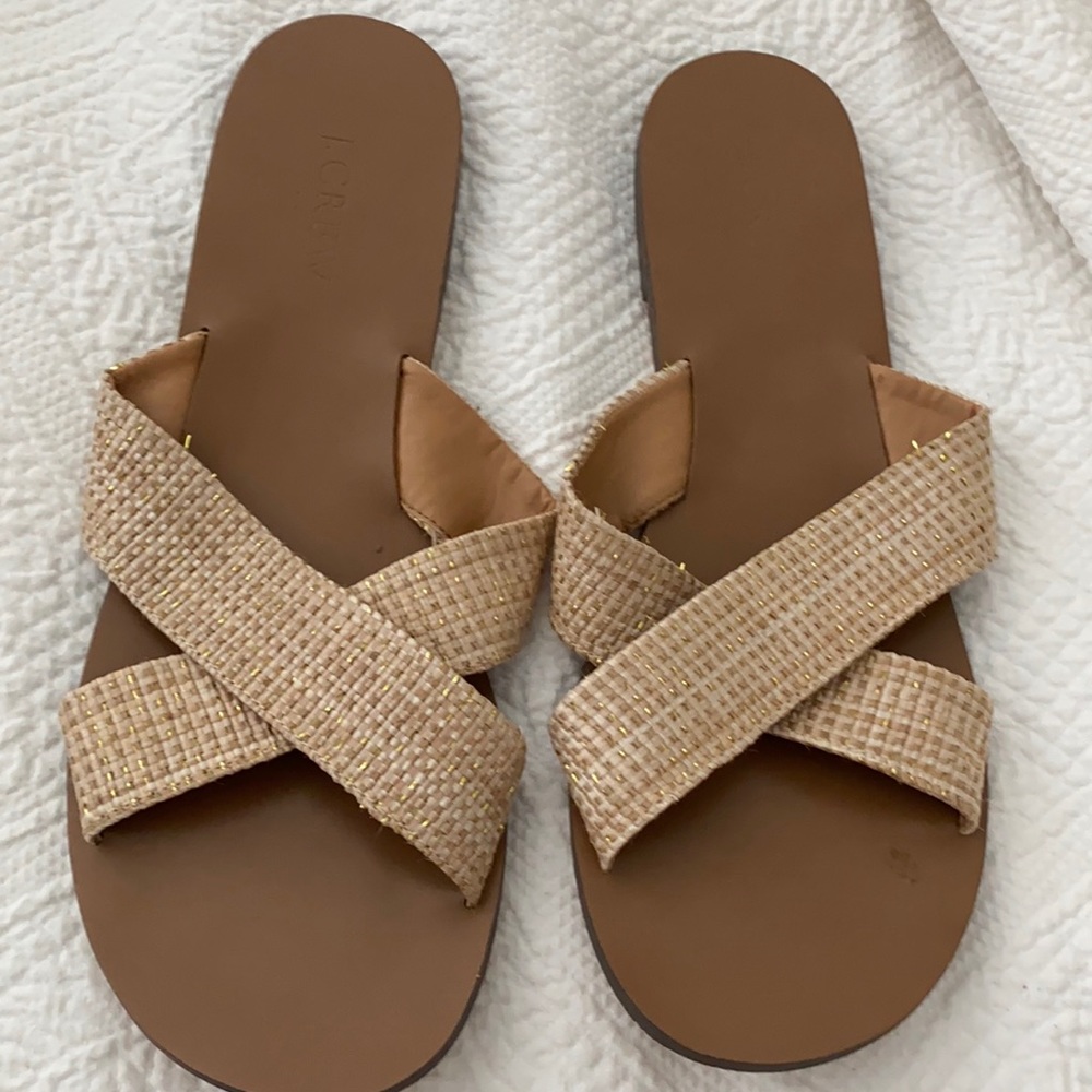 J Crew Gold Sandals